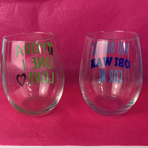 Star Wars Valentine’s Water / Stemless Wine Glasses - Picture 7 of 8